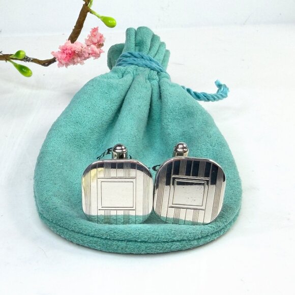 Tiffany Sterling Silver Art Deco Square Cufflinks SS244